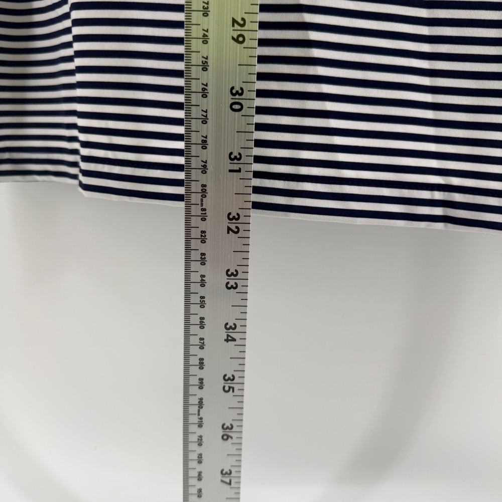 RLX Ralph Lauren Mens Striped Performance Golf Polo Shirt Navy White Large - Picture 8 of 10
